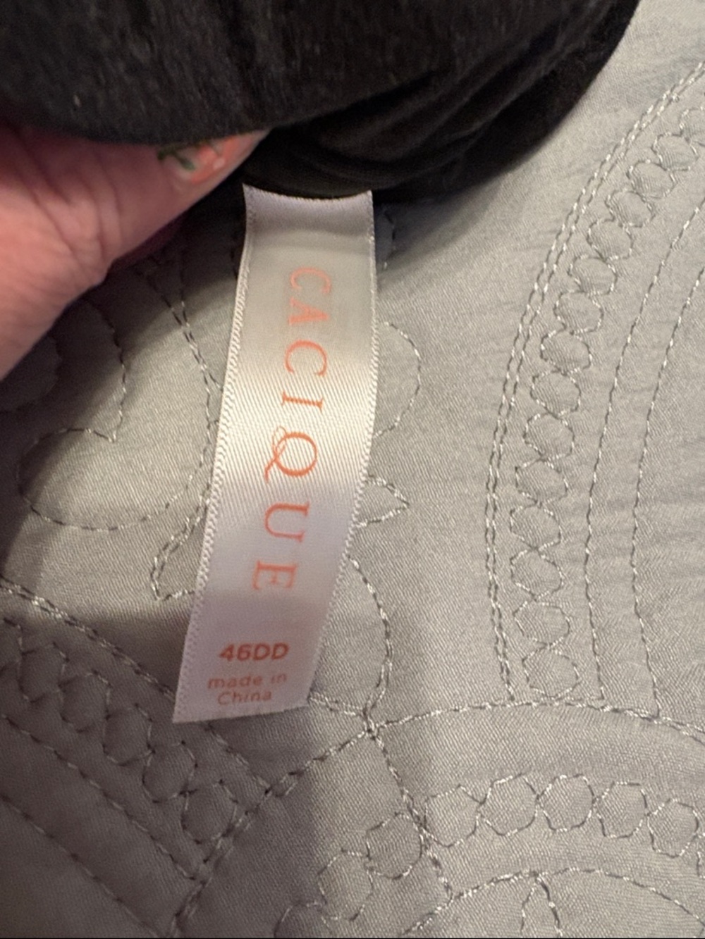 Cacique Black Front-Closure Racerback Bra with Lace Detail - Picture 2 of 6